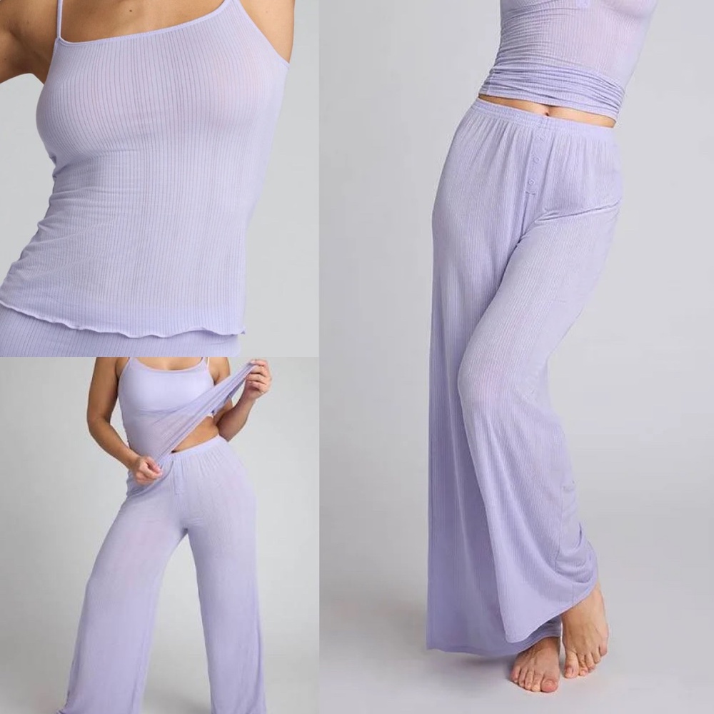 NEGATIVE Whipped Cami Top and Track Pant Set in Violet XS